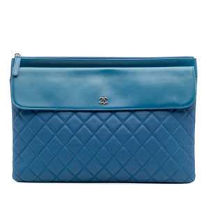 Pre-Loved Chanel Large Quilted Lambskin Flap O Case Clutch